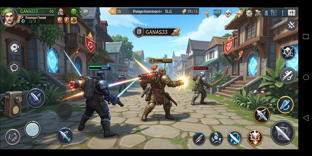 Tampilan gameplay GANAS33 menunjukkan pertempuran strategis yang intens.