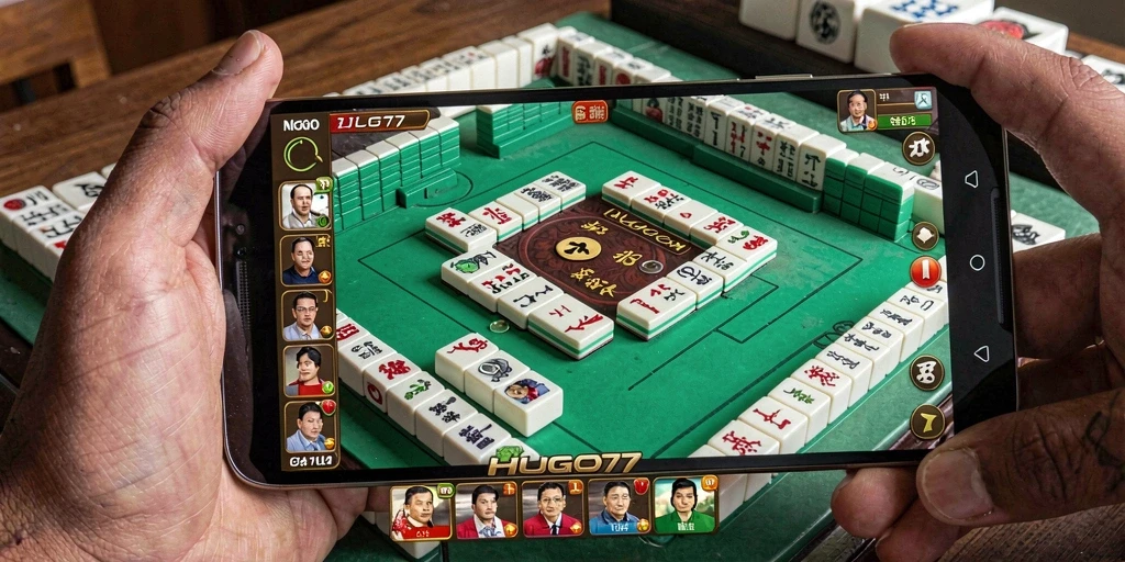 Tampilan gameplay menarik dari HUGO77 dalam permainan Mahjong.
