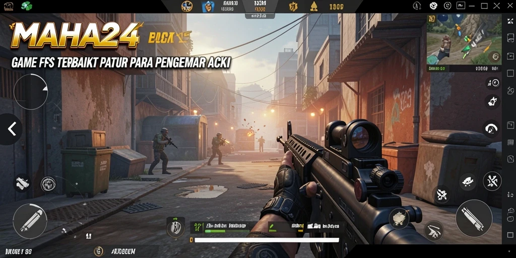 Tampilan gameplay MAHA24 menampilkan aksi tembak-menembak yang mendebarkan.