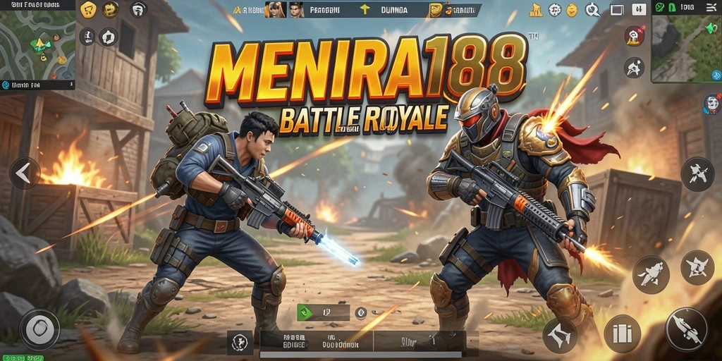 Tampilan gameplay MENARA188 dengan aksi Battle Royale yang intens.