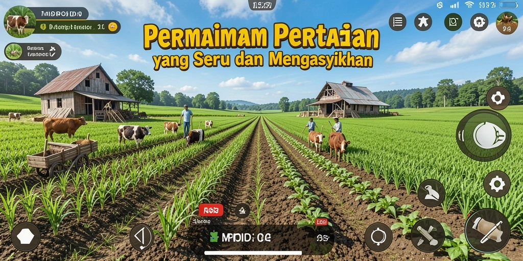 Tampilan gameplay MPOID yang menakjubkan dengan aktivitas bertani.