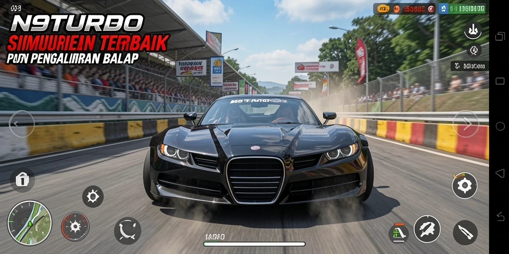 Gameplay N9TURBO menakjubkan dengan berbagai pilihan kendaraan dan trek.