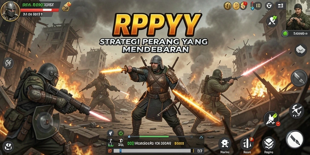 Tangkapan layar utama RPYYY menampilkan pertempuran strategis antara dua kerajaan.