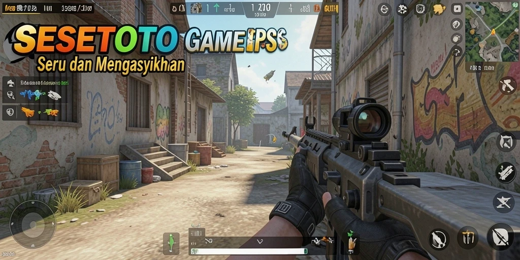 Screenshot gameplay SESETOTO yang menampilkan aksi tembak-menembak yang mendebarkan.