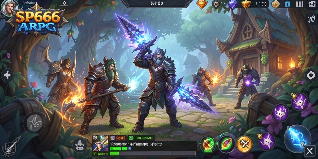 Tampilan aksi seru dalam gameplay ARPG SP666.
