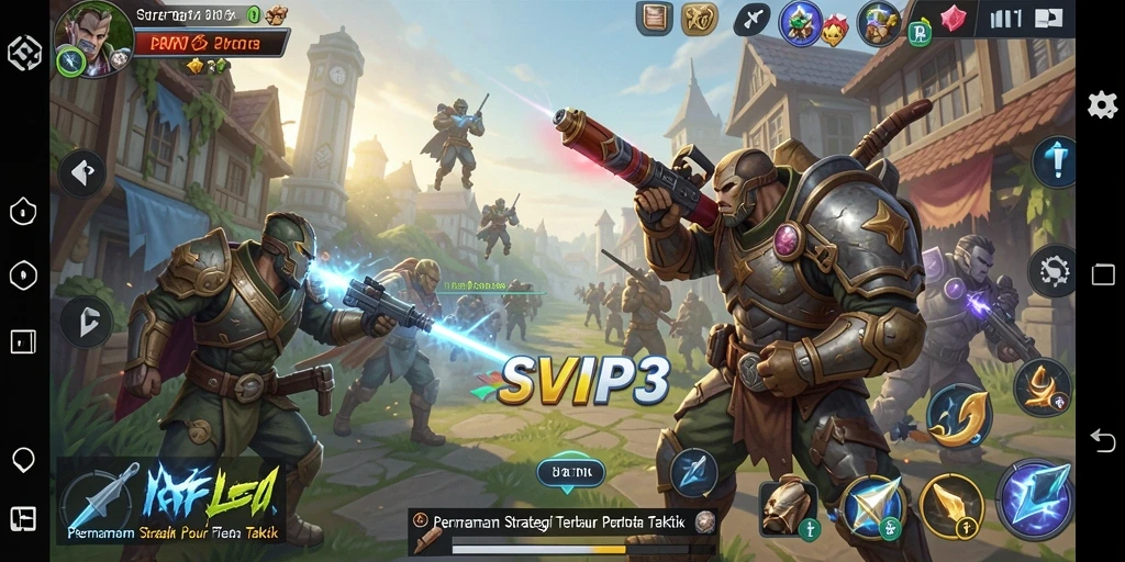 Screenshot gameplay SVIP3 menunjukkan aksi strategi yang intens dan mendebarkan.