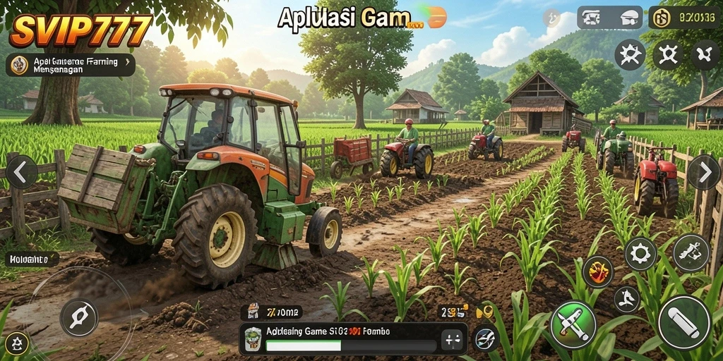 Tampilan menarik gameplay SVIP777 saat berkebun.