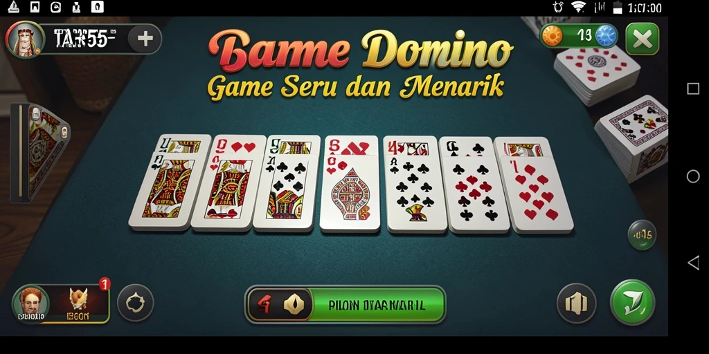 Screenshot gameplay TAR555 menampilkan aksi seru permainan domino.