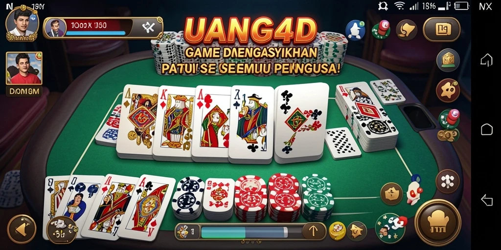 Screenshot gameplay UANG4D yang menampilkan momen seru permainan Domino.