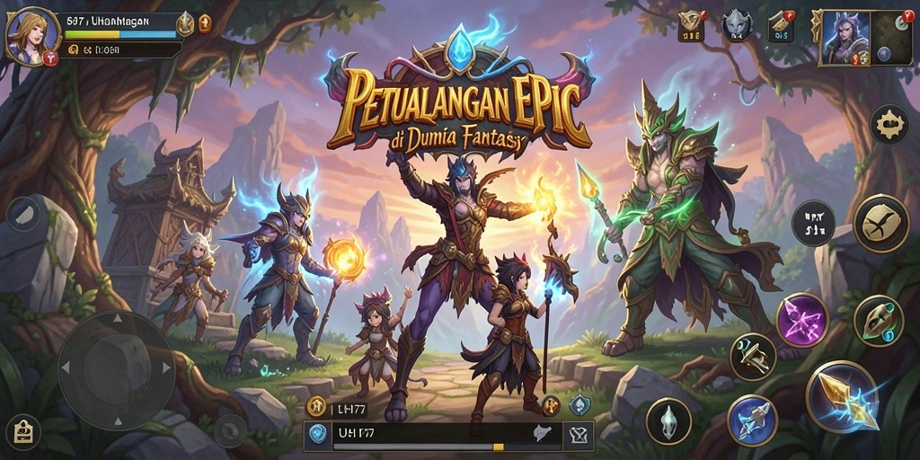Tampilan intuitif dan dinamis di gameplay UH77 yang mengasyikkan.
