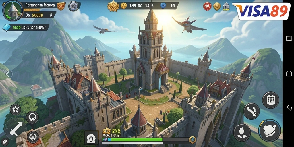 Tampilan gameplay <strong>VISA89</strong> yang dinamis dan mendebarkan dalam Tower Defense.