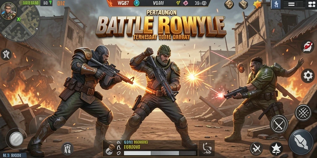 Tampilan gameplay WG87 yang mendebarkan dalam pertarungan Battle Royale.