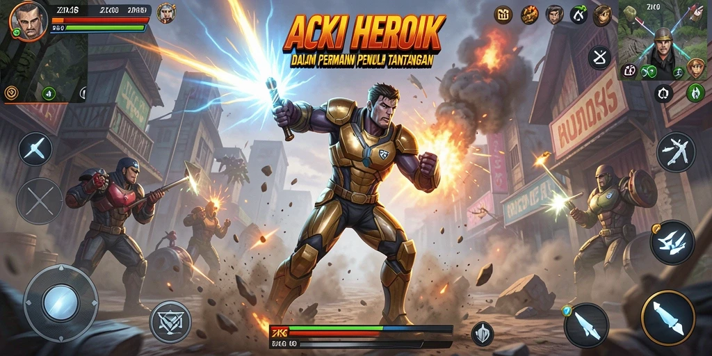 Screenshot ZK6 menunjukkan aksi seru dengan grafis memukau.
